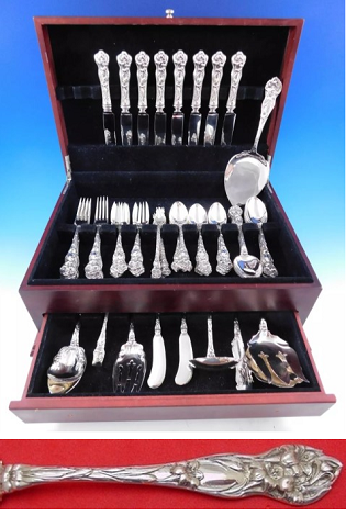 Lily by Watson Sterling Silver Flatware Set for 8 Service 73 pieces Floral